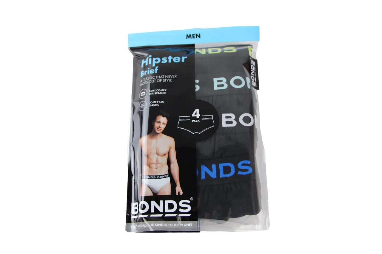 16 Pairs X Bonds Mens Hipster Briefs Black With Multicoloured Logo As1