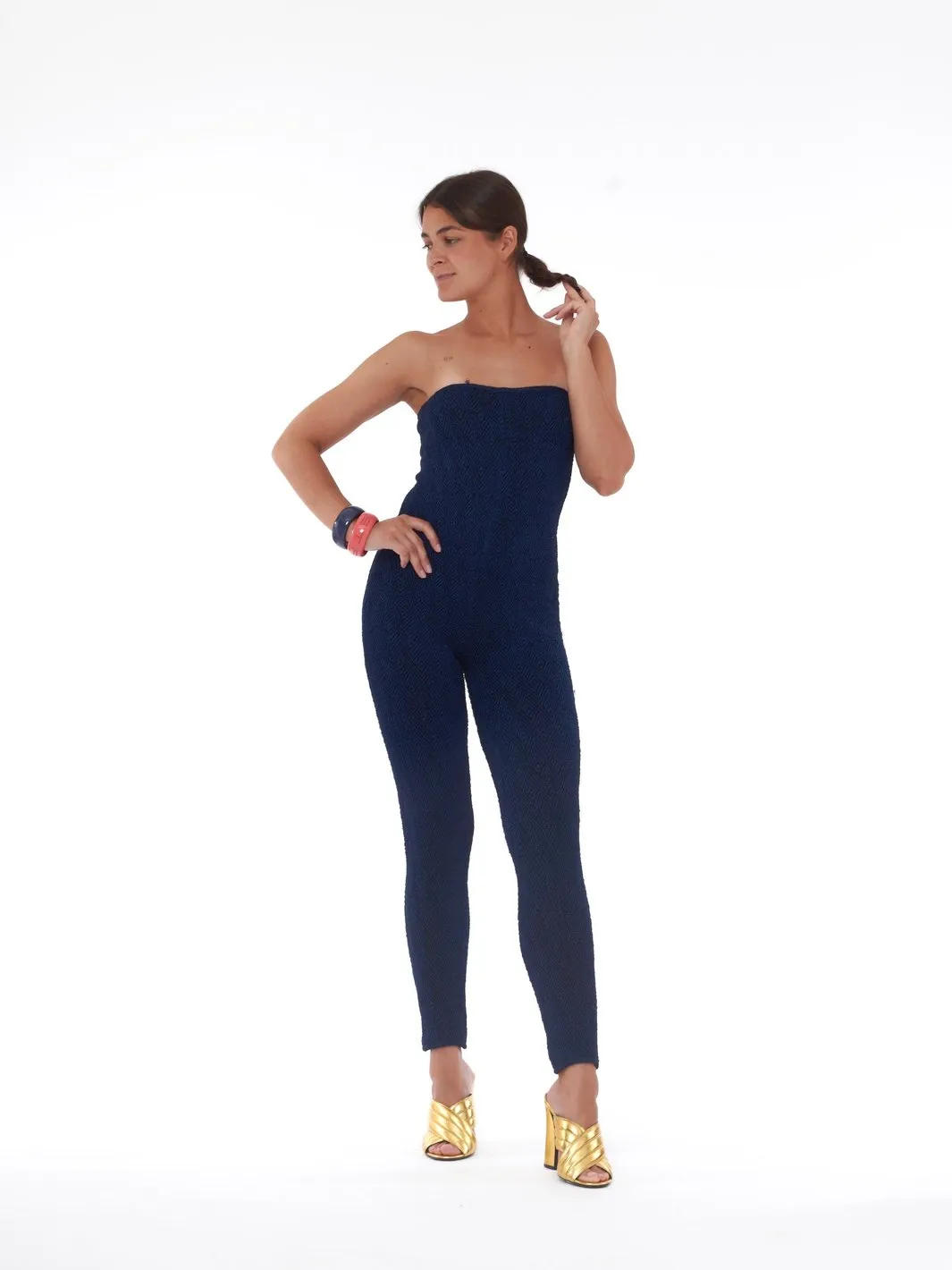 1990s Krizia jumpsuit in elecrtric blue knit