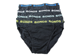 20 Pairs X Bonds Mens Hipster Briefs Black With Multicoloured Logo As1