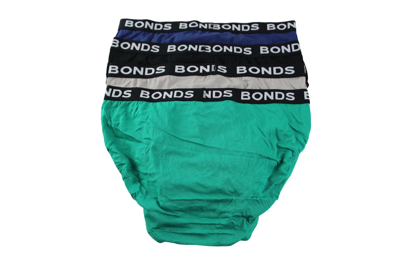 4 Pairs X Bonds Mens Hipster Briefs Multicoloured/Black Band As1