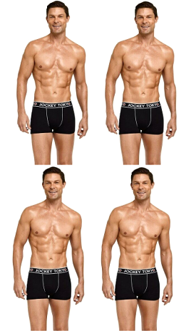 4 x Mens Jockey Tokyo Cotton Trunks Black Comfort Underwear