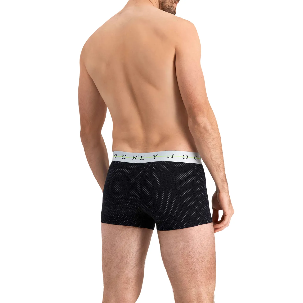 5 x Jockey Mens Cotton Nyc Print Trunk Black With White Spots Underwear