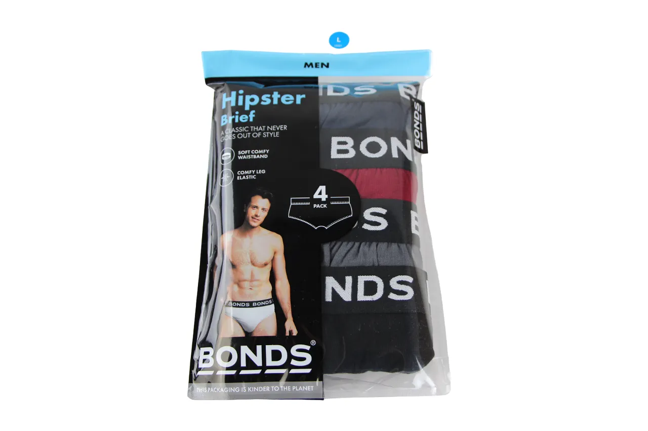 8 Pairs X Bonds Mens Hipster Briefs Multicoloured With Black Band As1