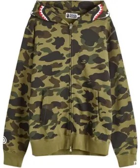 A Bathing Ape Men's 1st Camo Full Zip Shark Hoodie