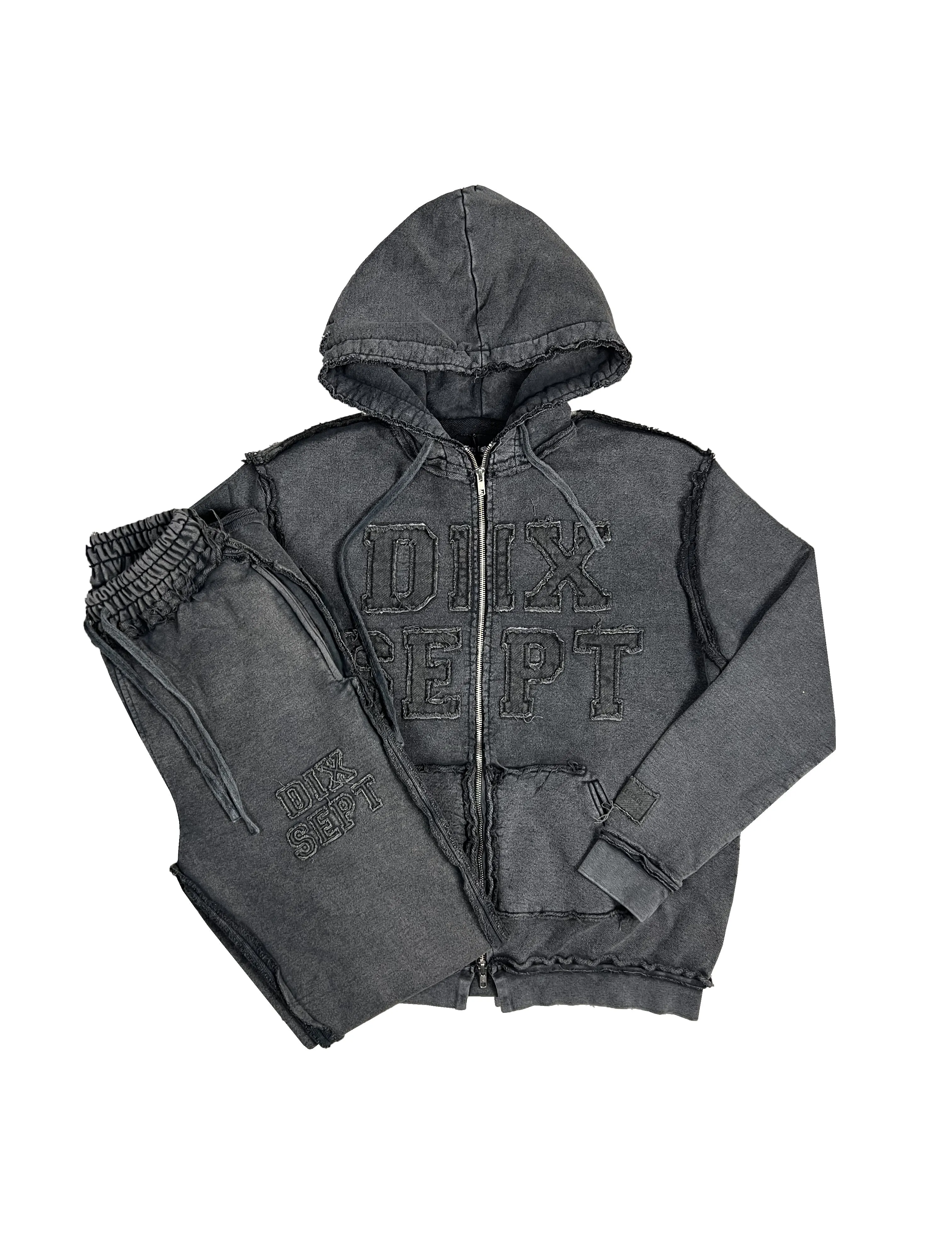 Acidwash Dix-Sept Zip Up Hoodie