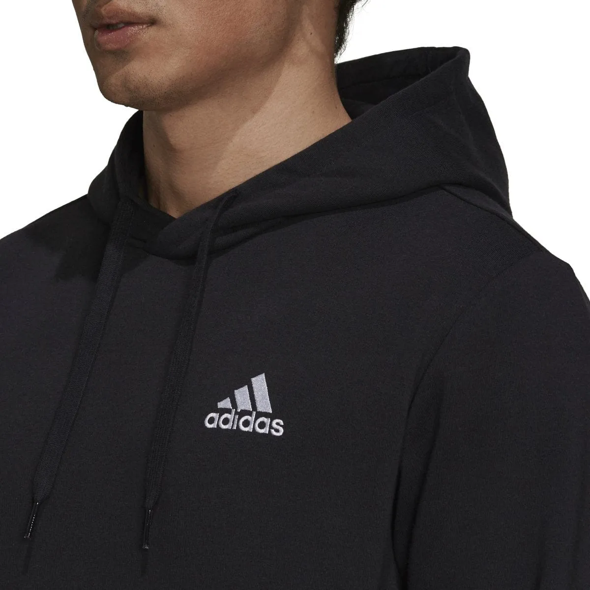 ADIDAS MEN'S ESSENTIALS FLEECE BLACK HOODIE