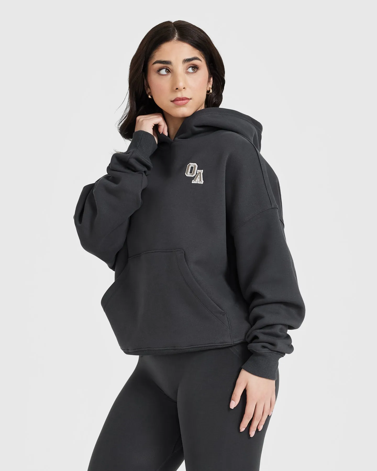 All Day Varsity Oversized Hoodie | Coal