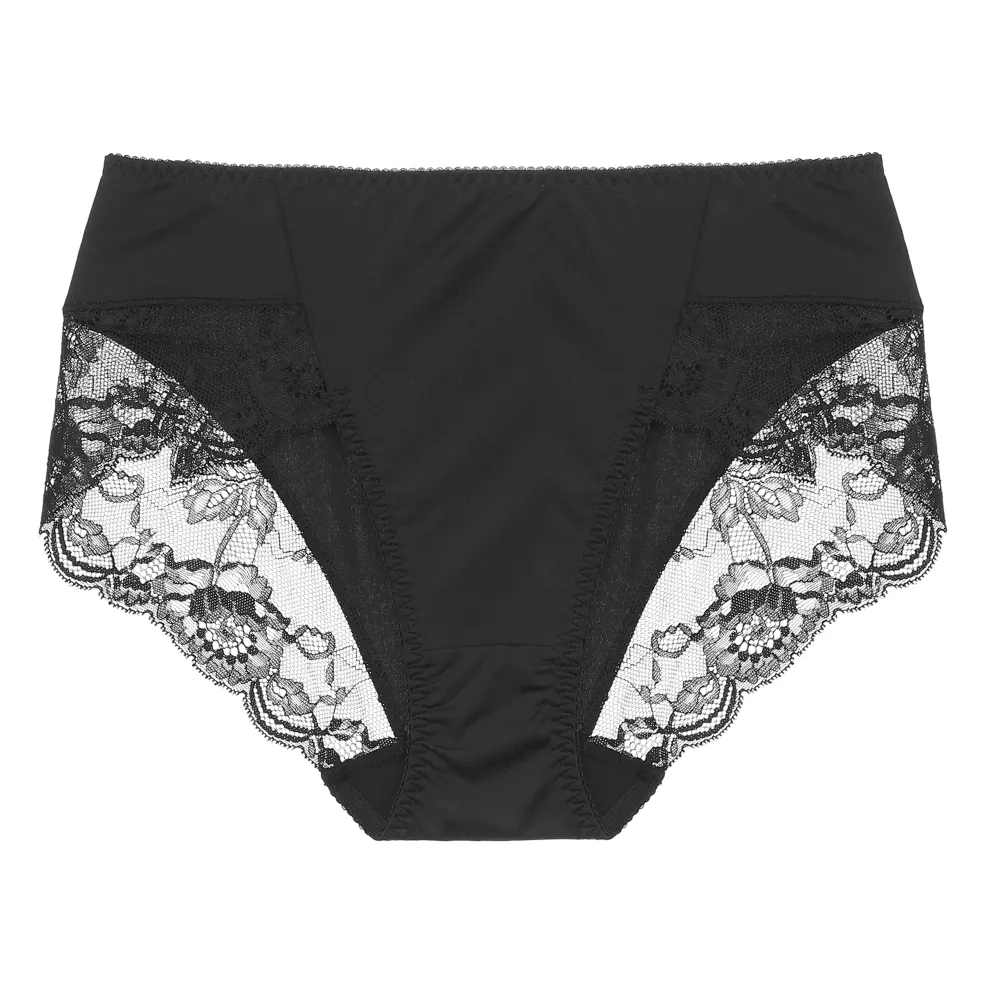 Allegra K- Women's Mid-Rise Lace Trim Brief Seamless Underwear