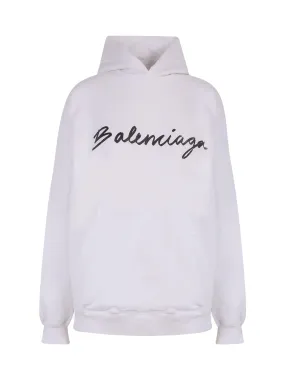 Balenciaga Logo Printed Wide Fit Hoodie