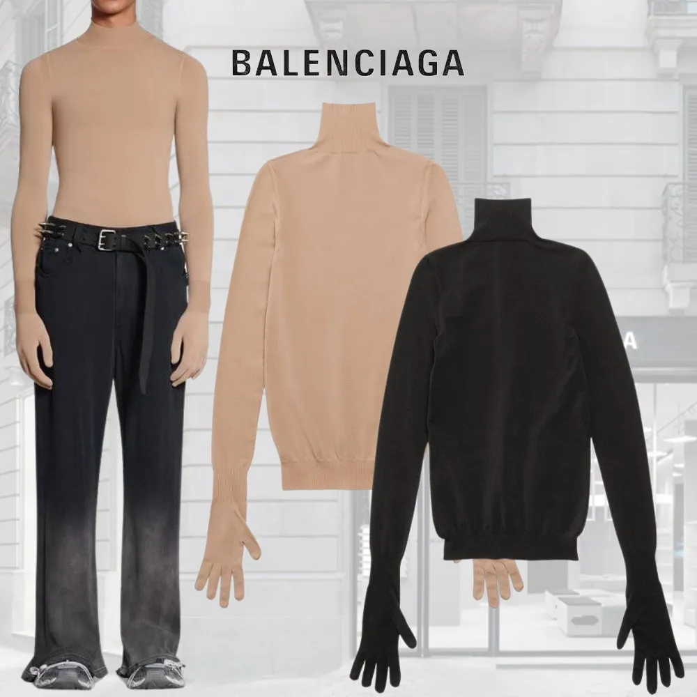 BALENCIAGA  |Women's Gloves Sweater in Black