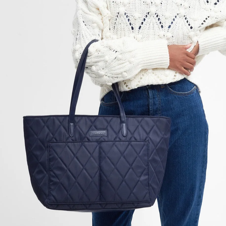 Barbour Ladies Quilted Tote Bag in Navy