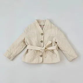 Bonpoint Cream Collarless Jacket: 3 Years