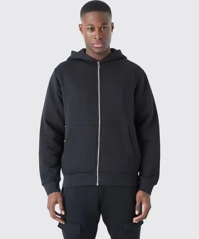 boohooMAN Mens Basic Zip Through Hoodie