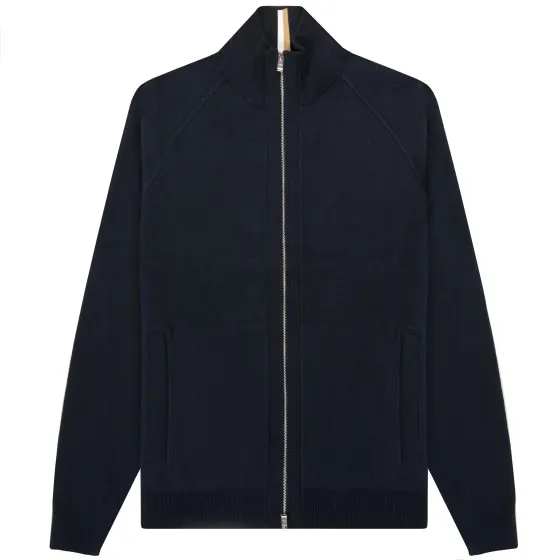 BOSS PERRONE Full Zip Sweater Navy