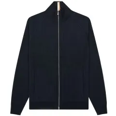 BOSS PERRONE Full Zip Sweater Navy