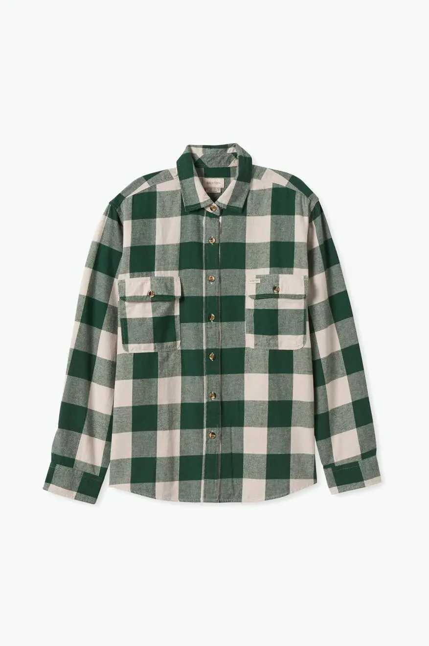 Bowery Boyfriend L/S Flannel - Pine Needle/Beige