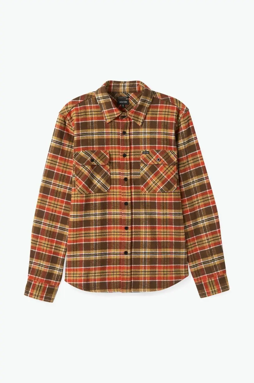 Bowery Heavyweight L/S Flannel - Desert Palm/Antelope/Burnt Red