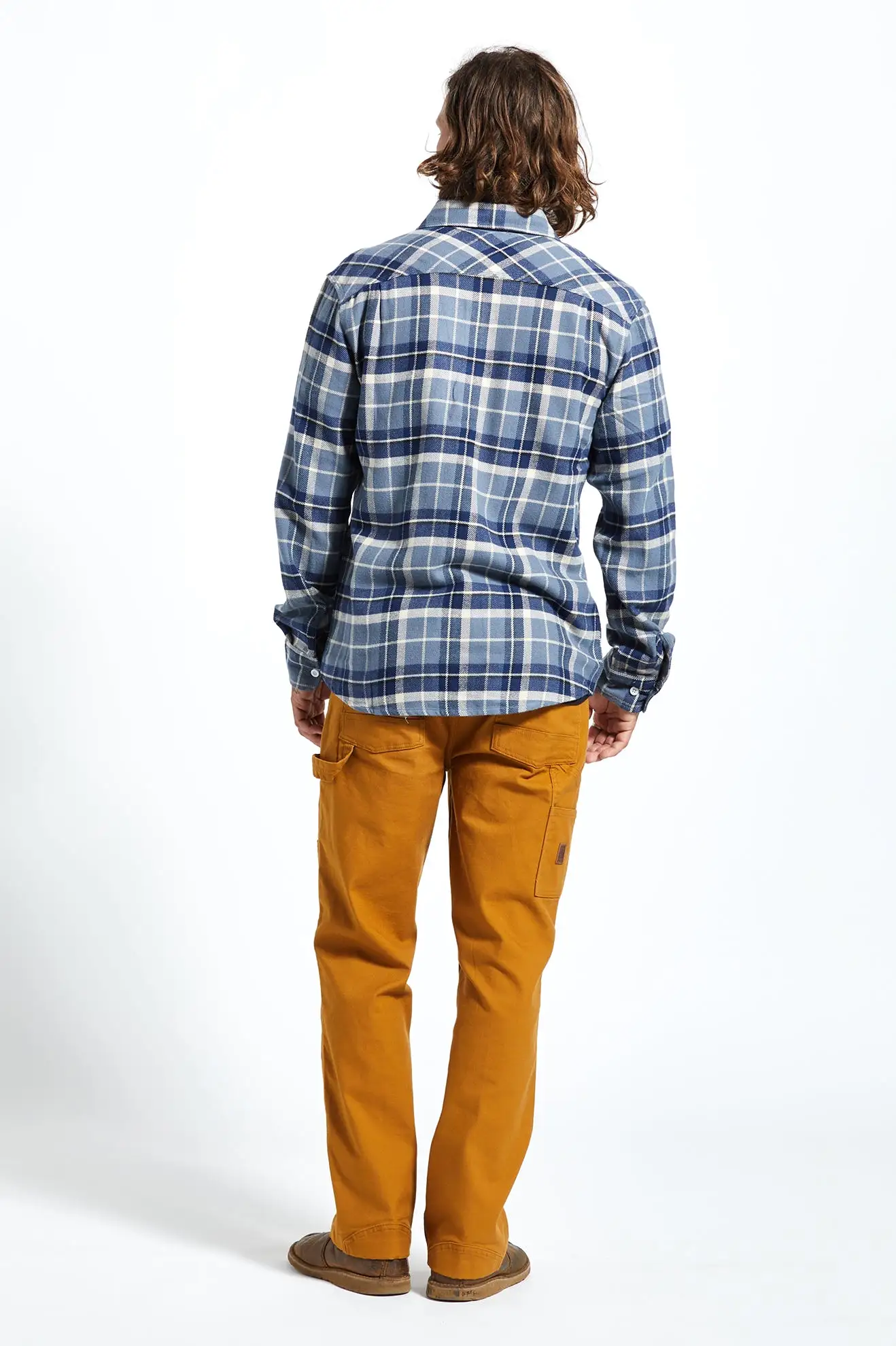 Bowery L/S Flannel - Flint Blue/Twilight Blue/Beige