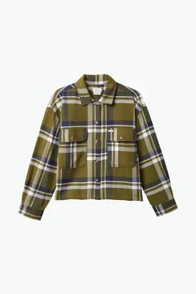 Bowery Women's Flannel - Sea Kelp/Washed Navy