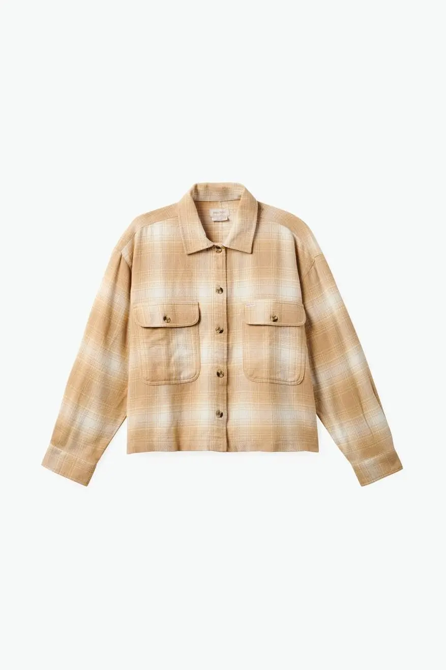 Bowery Women's L/S Flannel - Sesame/Off White