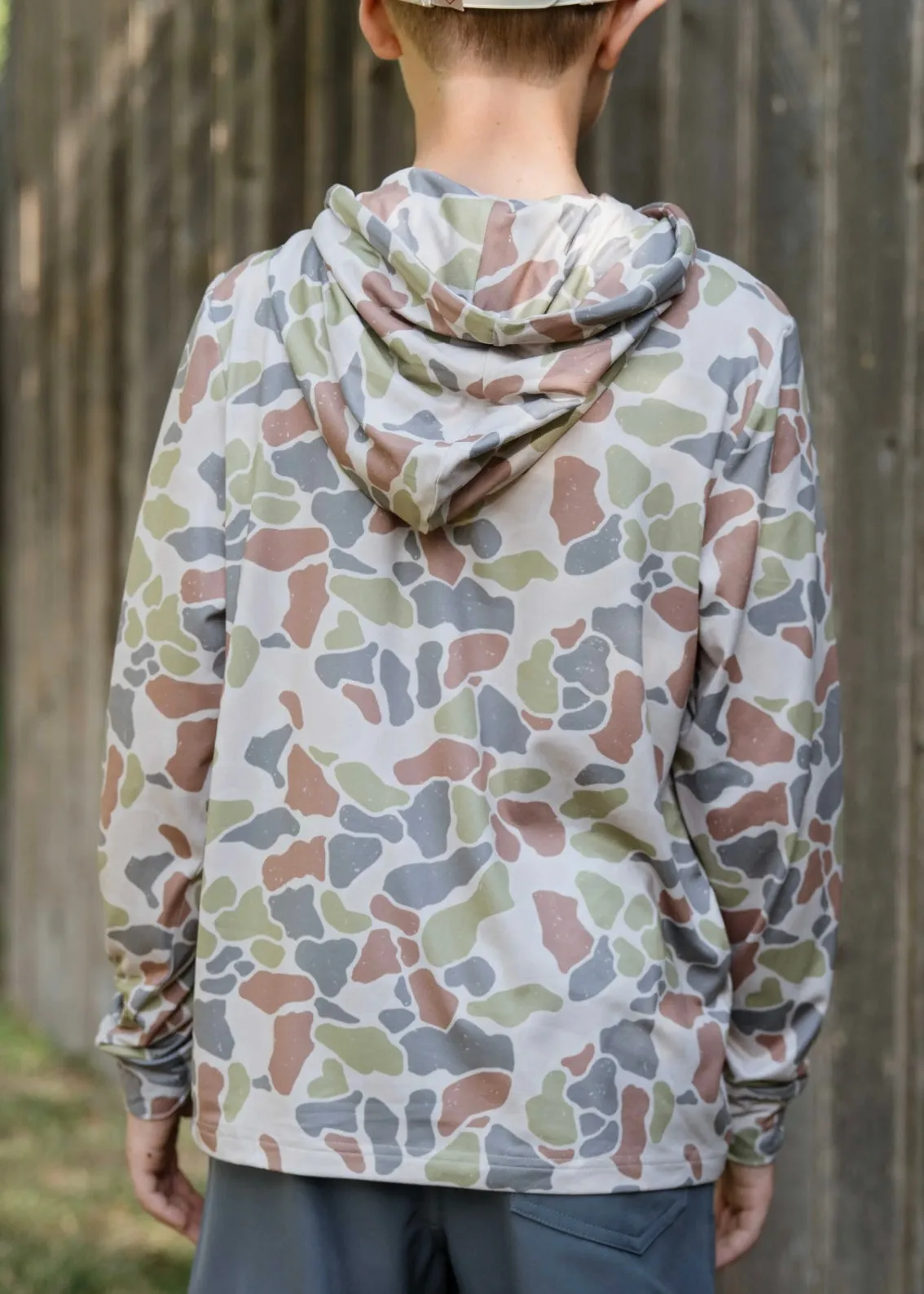 Burlebo Youth Performace Hoodie | Driftwood Camo