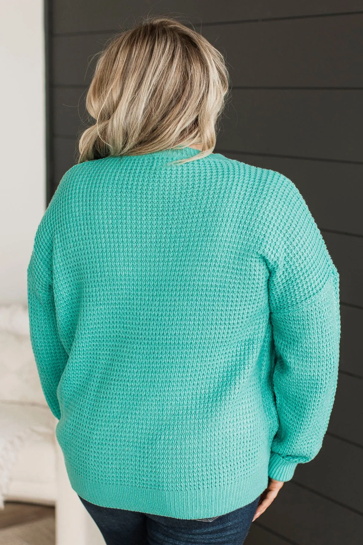 Captivating In Color Knit Sweater- Dark Mint