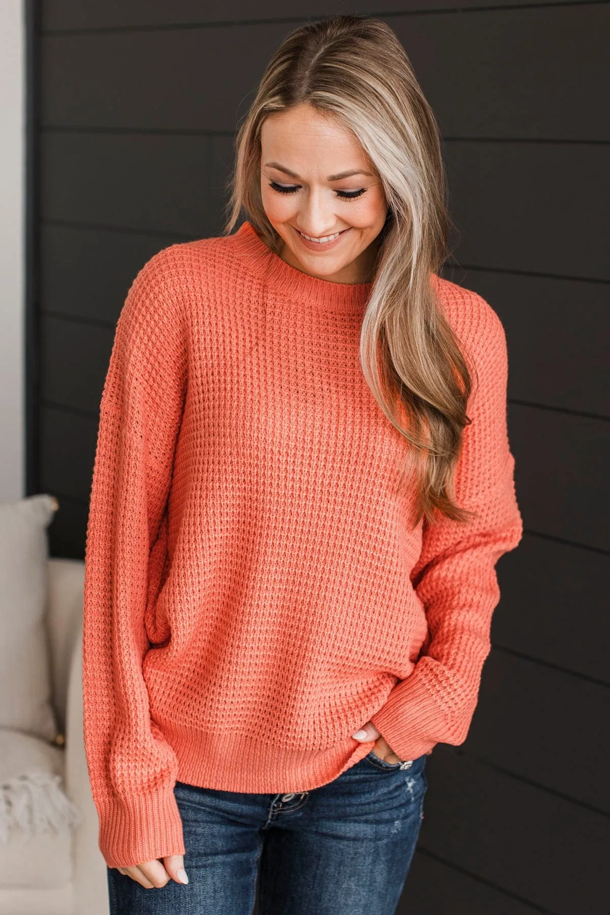 Captivating In Color Knit Sweater- Sherbet