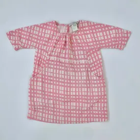 Caramel Pink And White Geometric Check Dress: 2 Years