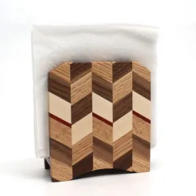 Checkered Napkin Holder in Oak