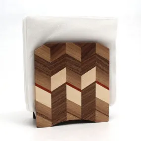 Checkered Napkin Holder in Walnut