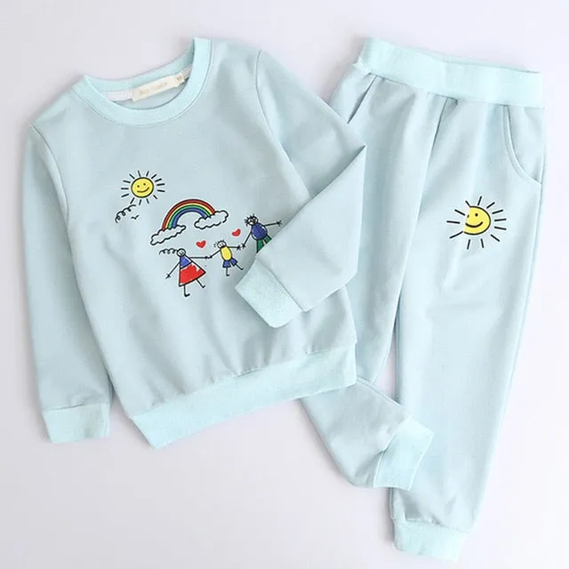 Children Clothing 2019 Spring Autumn Toddler Girls Clothes 2pcs Outfit Kids Clothes Girls Tracksuit Suit For Girls Clothing Sets