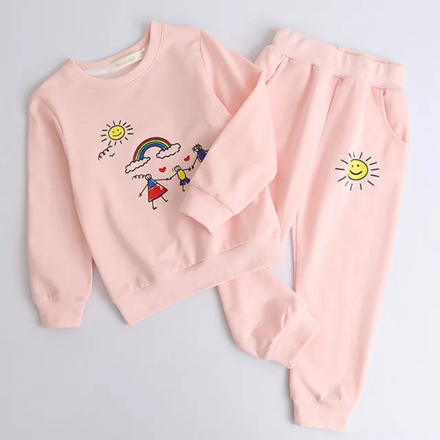 Children Clothing 2019 Spring Autumn Toddler Girls Clothes 2pcs Outfit Kids Clothes Girls Tracksuit Suit For Girls Clothing Sets