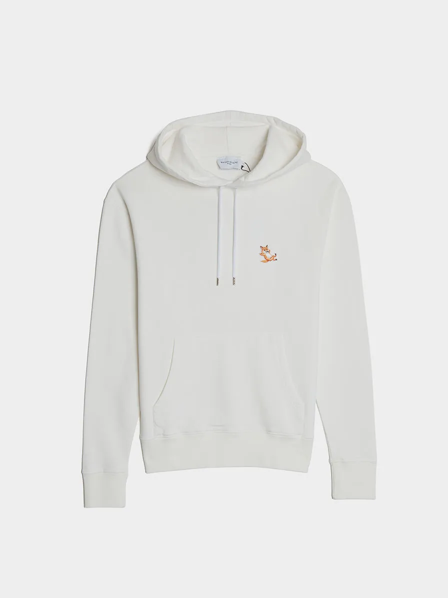 Chillax Fox Patch Classic Hoodie, Ecru