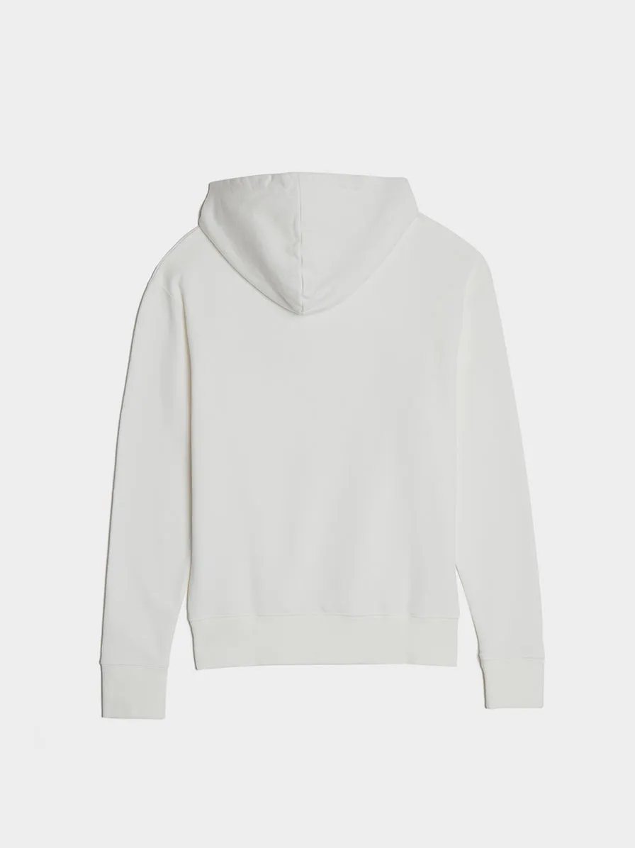 Chillax Fox Patch Classic Hoodie, Ecru