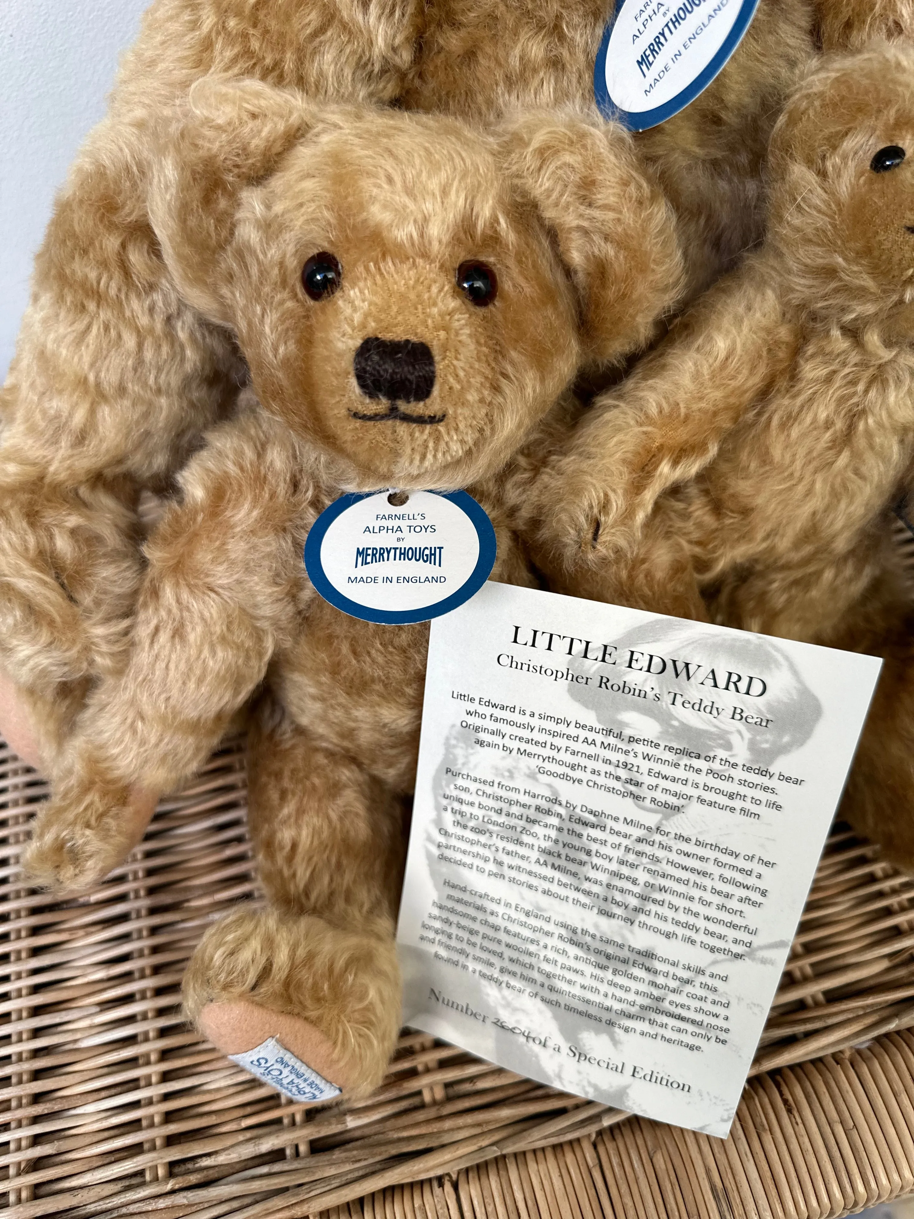 Christopher Robin's 11 inch Edward Little Collectable Teddy Bear No 2604