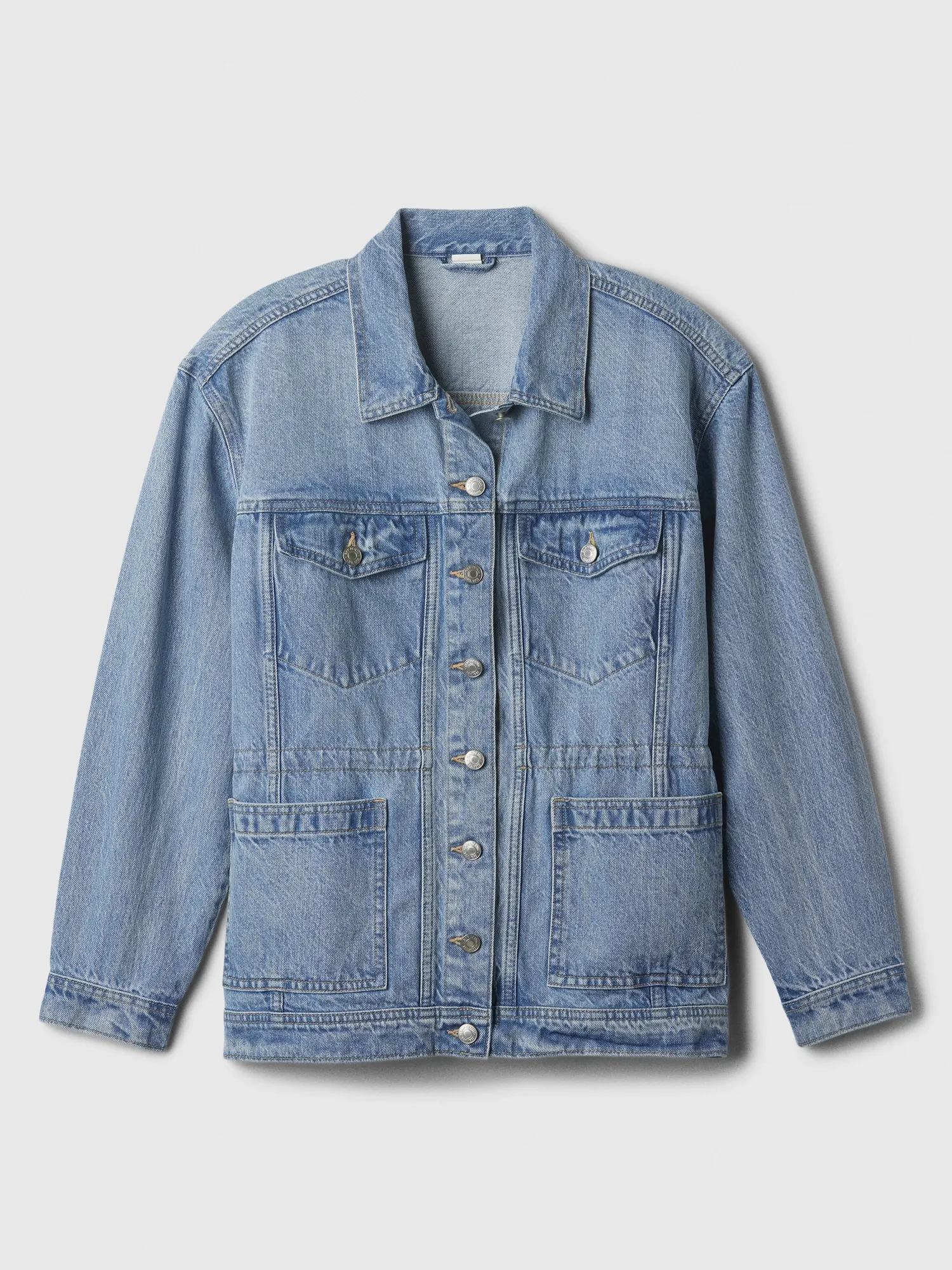 Cinched-Waist Denim Jacket