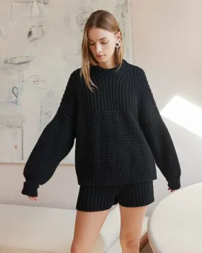 Delia Cotton Sweater - Black