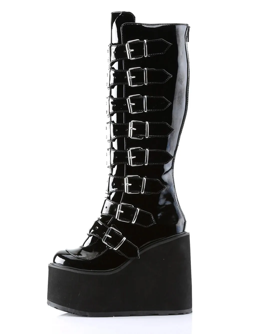 DEMONIA SWING 815 BOOTS - BLACK PATENT