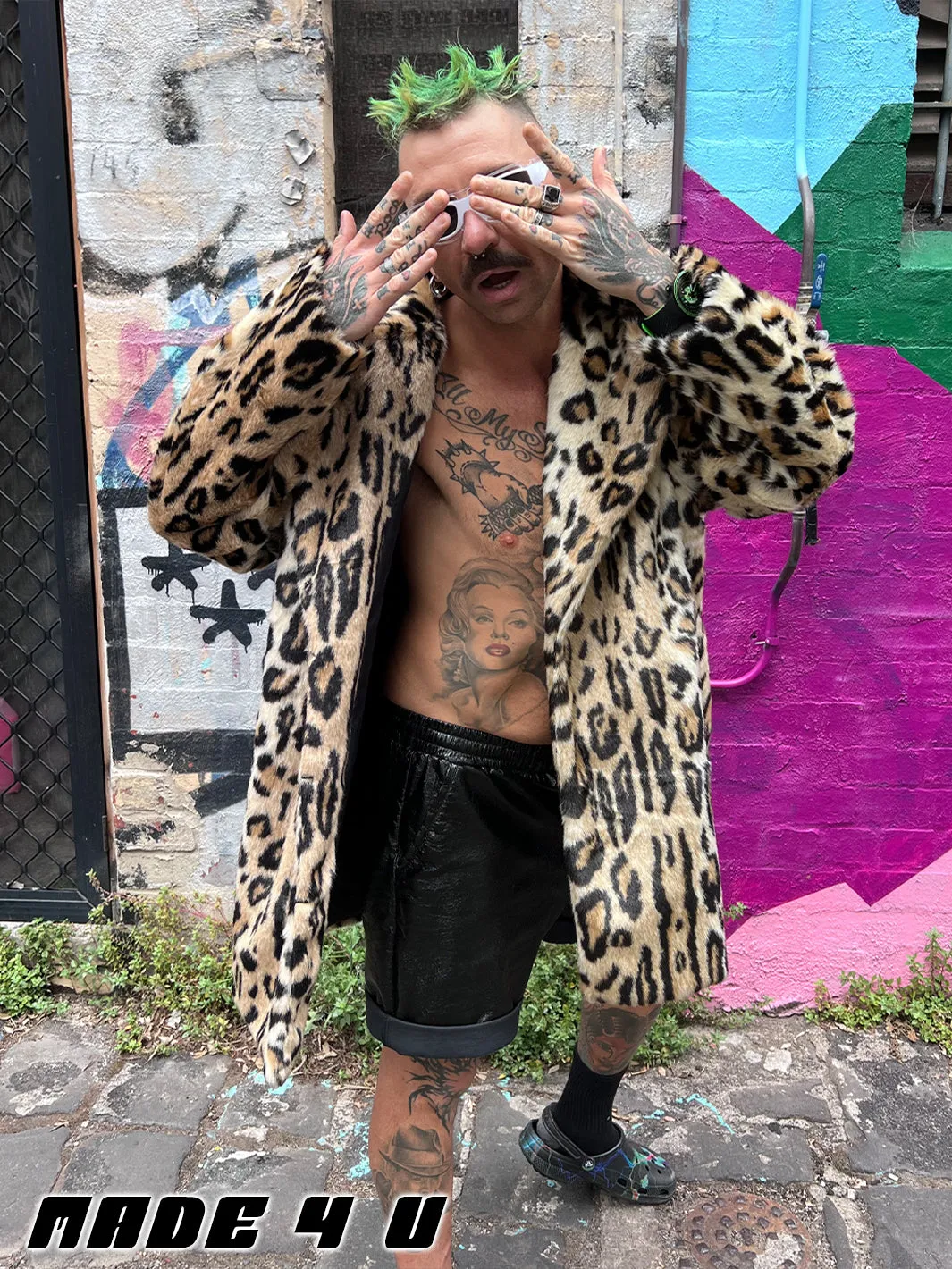 DOOF DADDY FAUX FUR JACKET - LEOPARD  MADE 4 U 