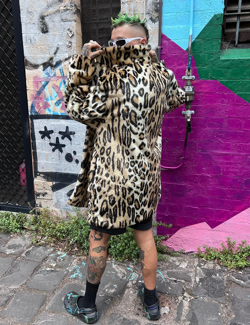 DOOF DADDY FAUX FUR JACKET - LEOPARD  MADE 4 U 