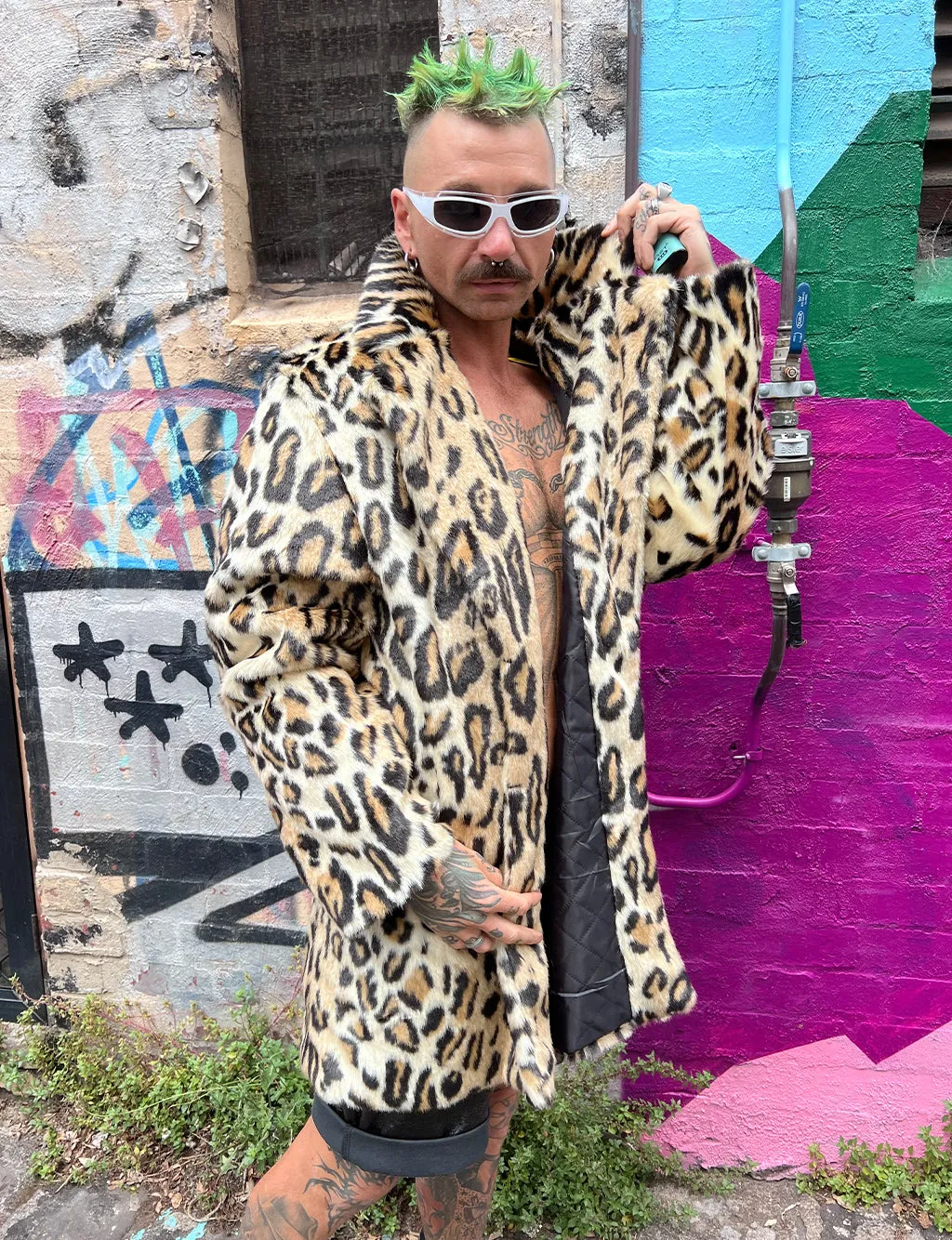 DOOF DADDY FAUX FUR JACKET - LEOPARD  MADE 4 U 