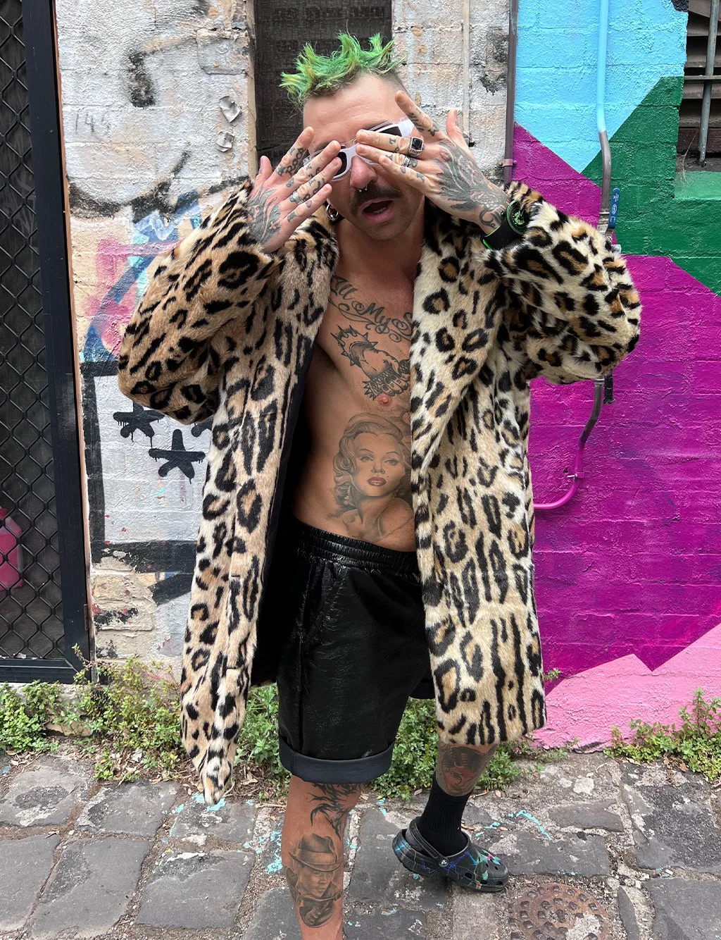 DOOF DADDY FAUX FUR JACKET - LEOPARD  MADE 4 U 