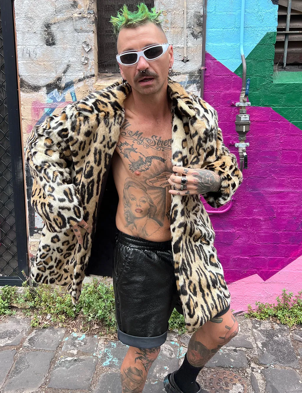 DOOF DADDY FAUX FUR JACKET - LEOPARD  MADE 4 U 