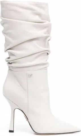 DSQUARED2 Blair ruched calf boots White