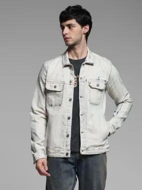 Ecru Washed Denim Jacket