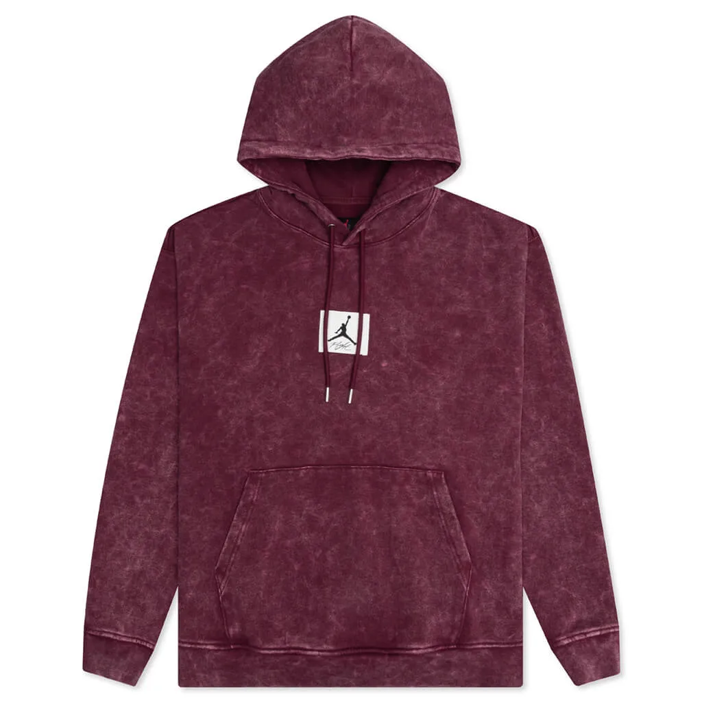 Essential Washed Fleece Hoodie - Cherrywood Red