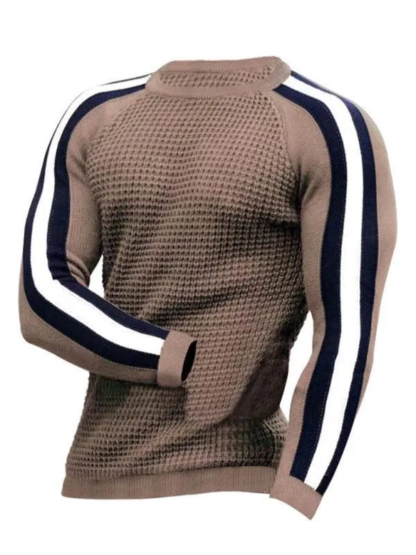 Geometric Round Neck Men Pullover Sweater