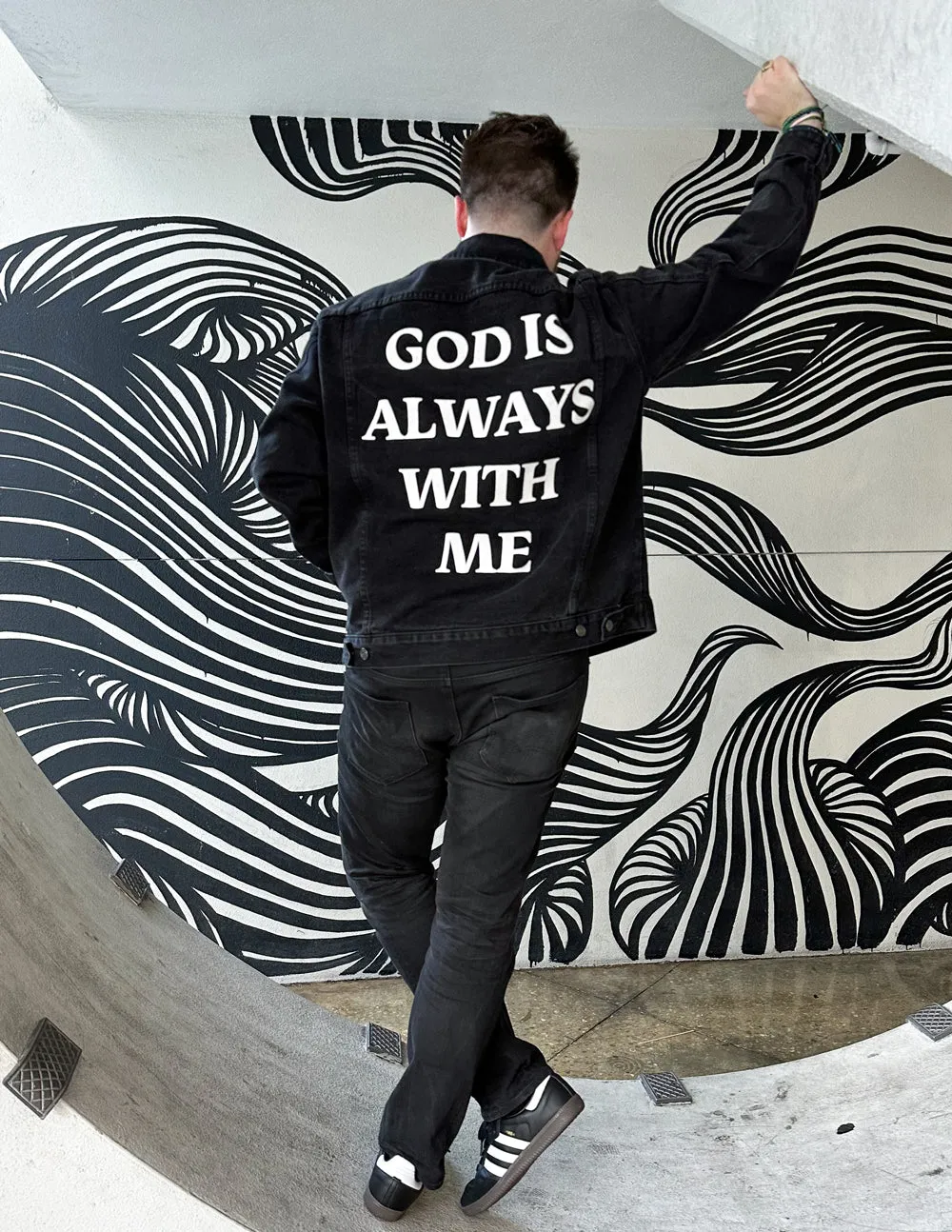 God is Always With Me Denim Jacket