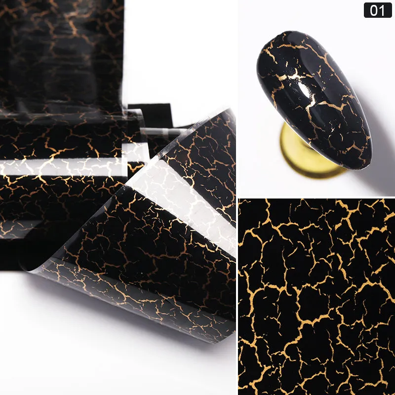 Gold Black Marble Nail Foil Paper Nail Art