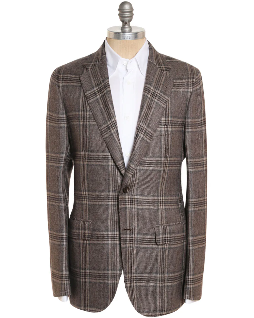 Graphite and Brown Cashmere Plaid Plume Sportcoat